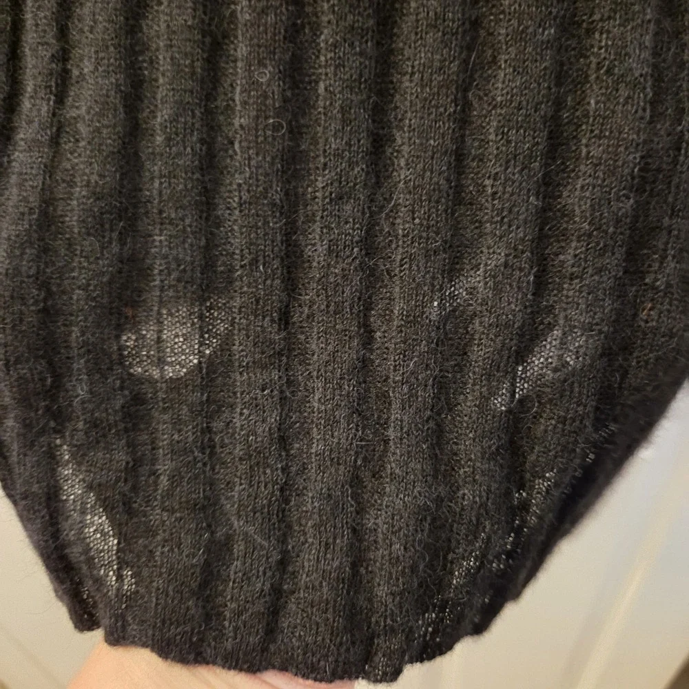 Madewell sz L black lightweight Alpaca Blend Mockneck Sweater Ribbed NWT classic